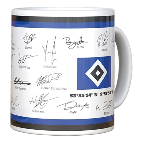 Hamburger SV HSV Unterschriftentasse 21/22 Fußball Weiß/Blau