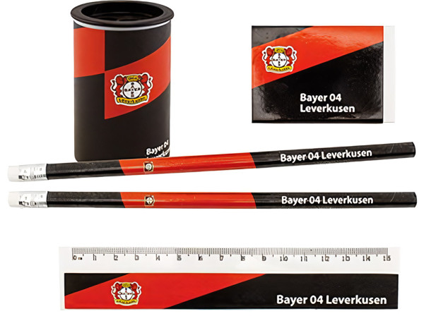 Bayer 04 Leverkusen Schreibset Fussball Schwarz/Rot