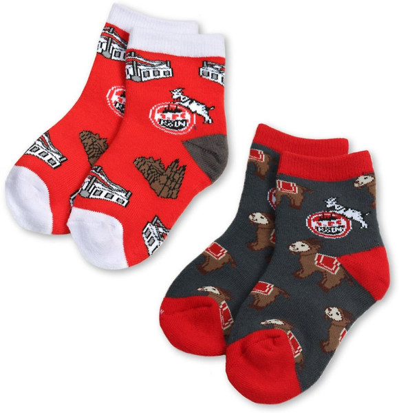 1. FC Köln Kinder Kindersocken Jecke Söck 2er Paar 2030401