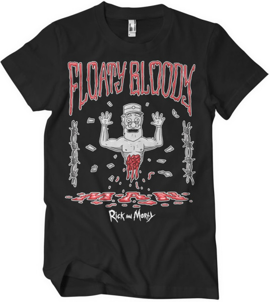 Rick And Morty Floaty Bloody Man T-Shirt Black