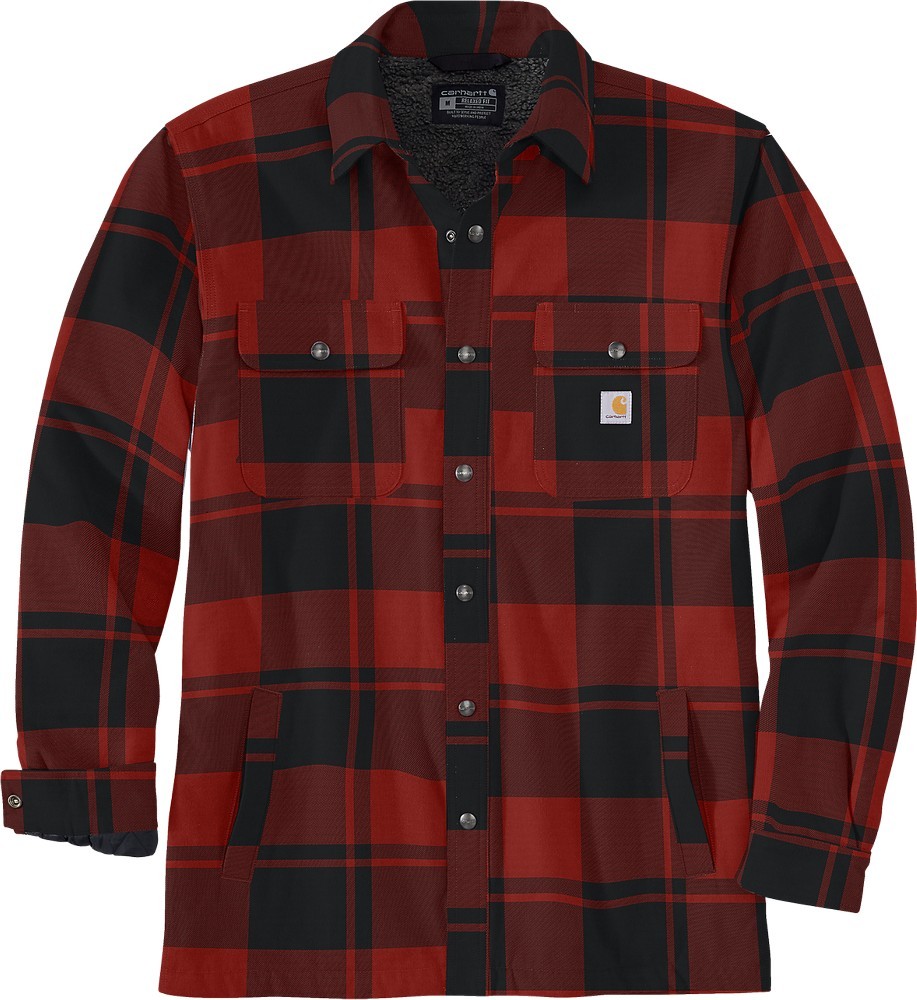 Carhartt Jacke Flannel Sherpa-Lined Shirt Jac Rot Ochre - Herren / Unisex