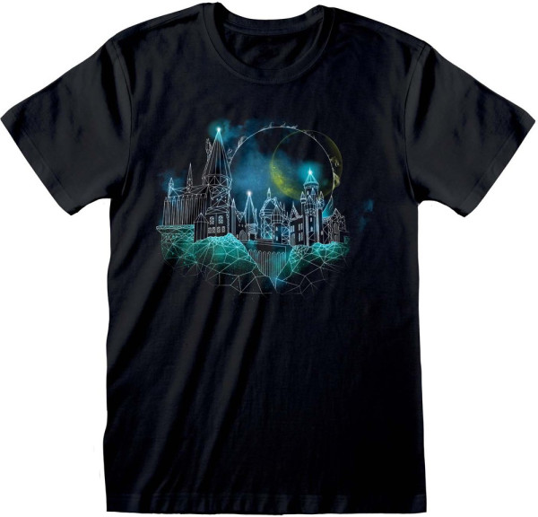 Harry Potter - Wireframe Hogwarts T-Shirt Black