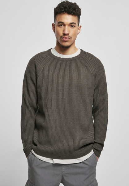 Urban Classics Sweatshirt Ribbed Raglan Sweater Blackbird