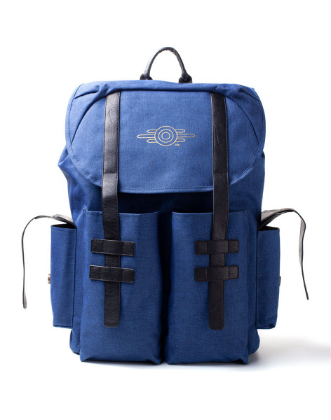 Fallout Rucksack Fallout 76 - Gold Foil Logo Printed Solid Blue Melange Backpack Blue