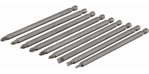 Silverline Elektrowerkzeug-Zubehör Extra-lange Schraubendreherbits, 9-tlg. Satz 150 mm