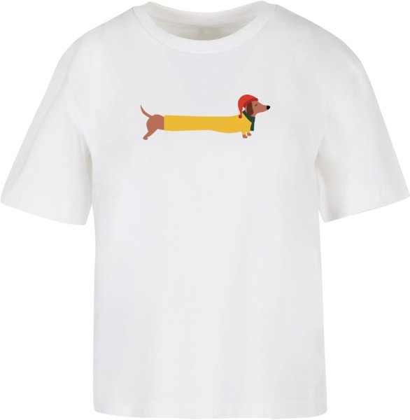 Merchcode Damen Ladies Christmas Dog Tee MP0009150