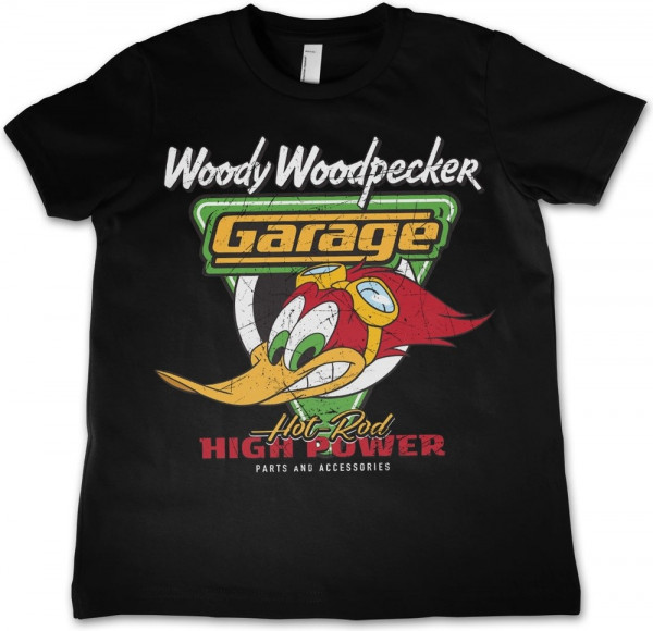 Woody Woodpecker Garage Kids Tee Kinder T-Shirt Black