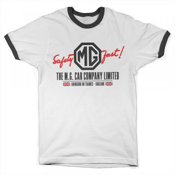 The MG Cars Co. England Ringer Tee T-Shirt White-Black