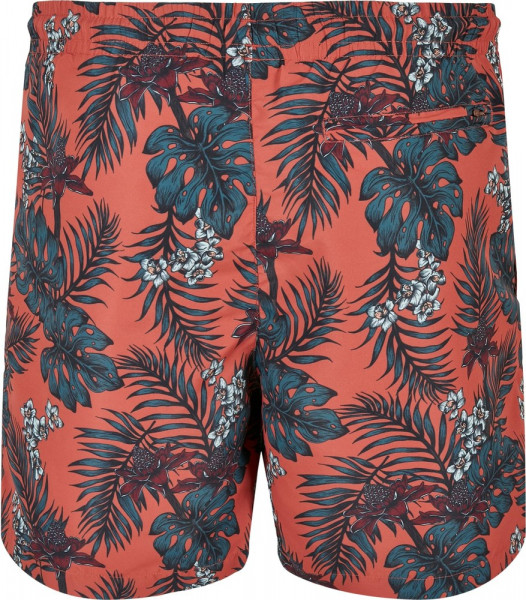 Urban Classics Pattern Swim Shorts Dark Tropical Aop