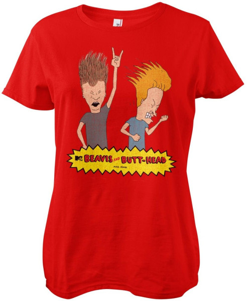 Beavis and Butt-Head Headbanging Girly Tee Damen T-Shirt Red