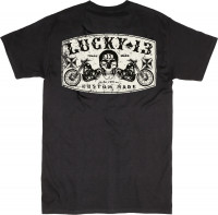 Lucky 13 T-Shirt Dual Chopper Tee Solid Black