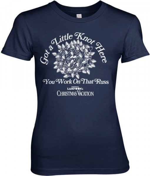 National Lampoon's Christmas Vacation Got a Little Knot Here Girly Tee Damen T-Shirt Navy