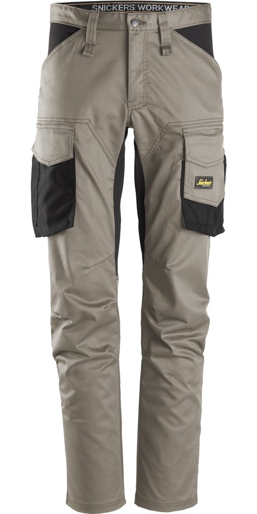 Snickers AllroundWork Stretch Arbeitshose ohne Kniepolster Khaki/Schwarz - Herren / Unisex