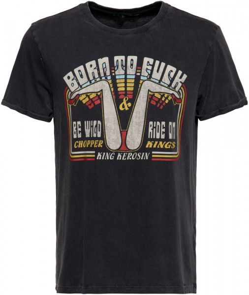 King Kerosin Acidwash T-Shirt KKI11023 Schwarz