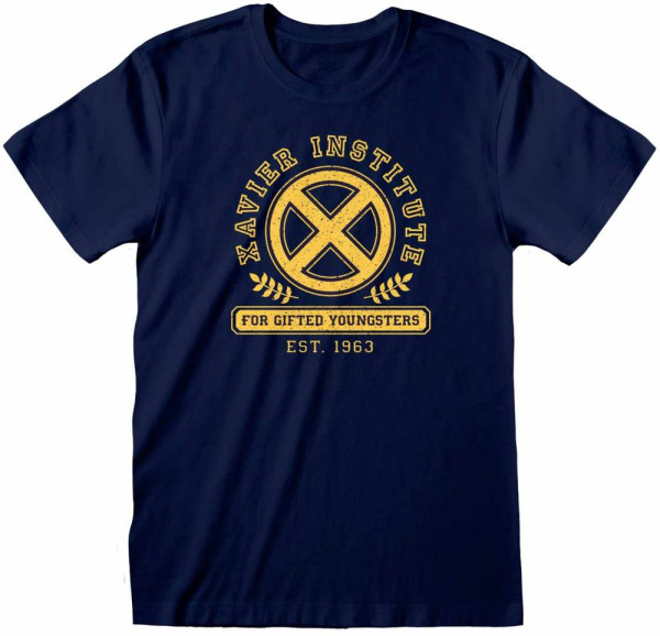 Marvel Comics X-Men - Xavier Institute Badge (Unisex) T-Shirt Navy