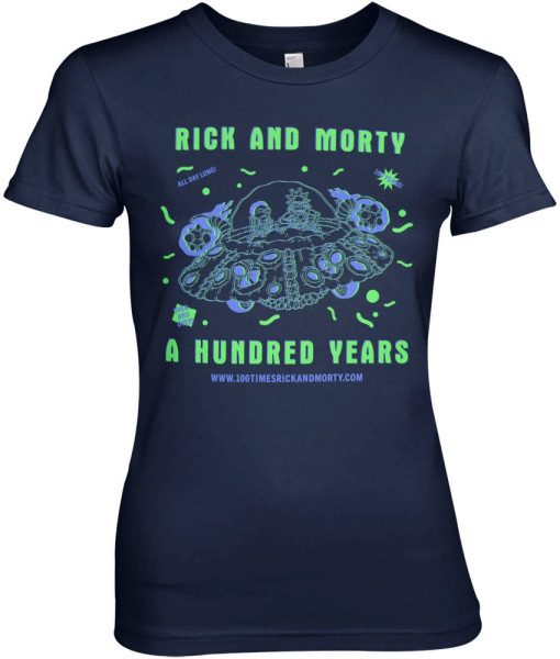 Rick And Morty A Hundred Years Girly Tee Damen T-Shirt Navy