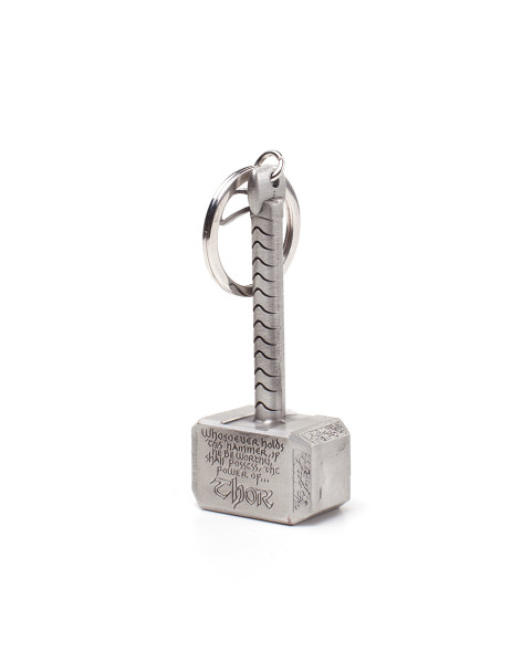 Marvel Comics Retro Keychain Thor Hammer Mjolnir 3D Metal Silver