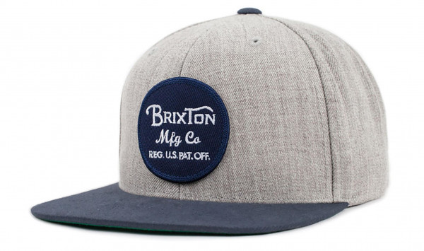 Brixton Cap Wheeler Snapback Light Heather Grey Navy