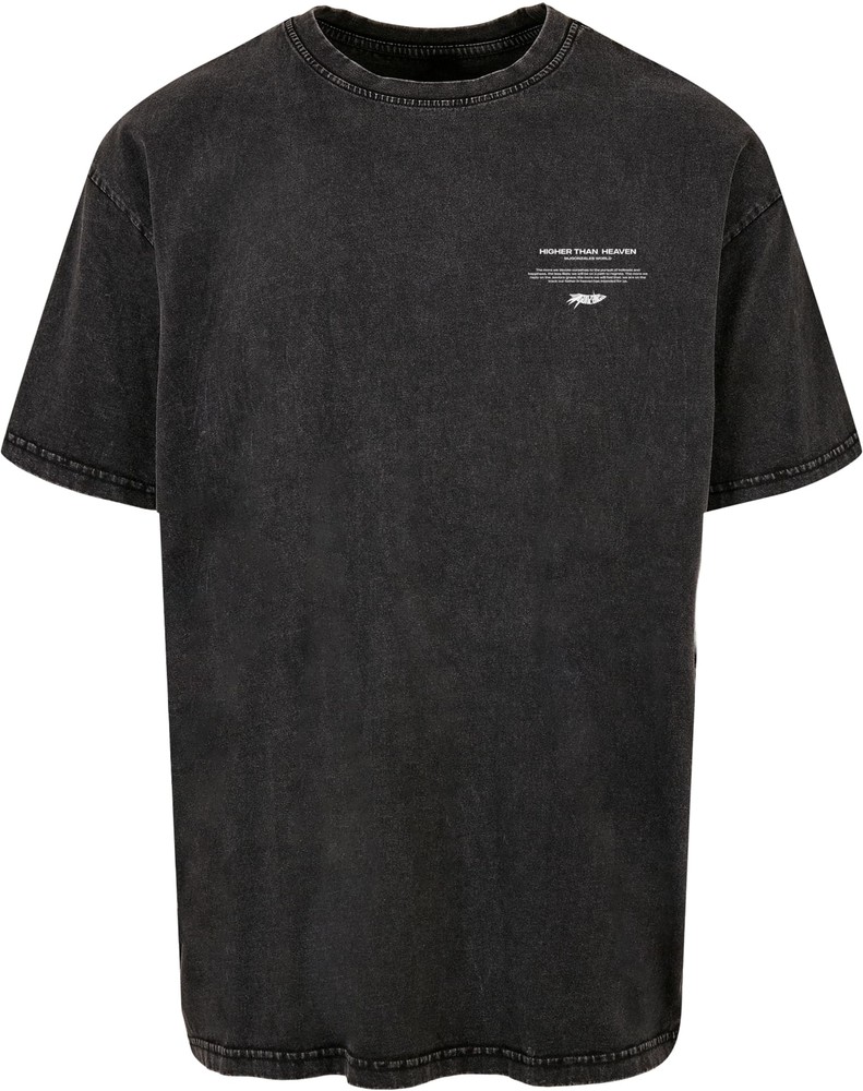 MJ Gonzales T-Shirt Higher Than Heaven V.2 Acid Washed Heavy Oversize Tee Schwarz - Herren / Unisex
