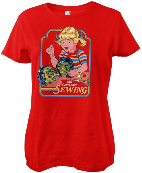 Steven Rhodes Damen You Can Learn Sewing Girly Tee