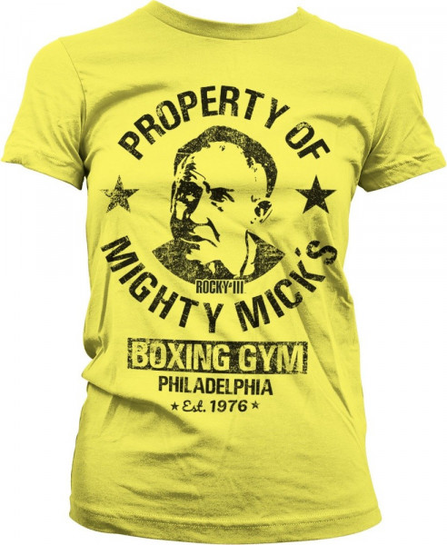 Rocky III Mighty Mick's Gym Girly Tee Damen T-Shirt Yellow
