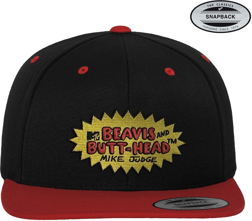 Beavis and Butt-Head Premium Snapback Cap Schwarz-Rot - Herren / Unisex