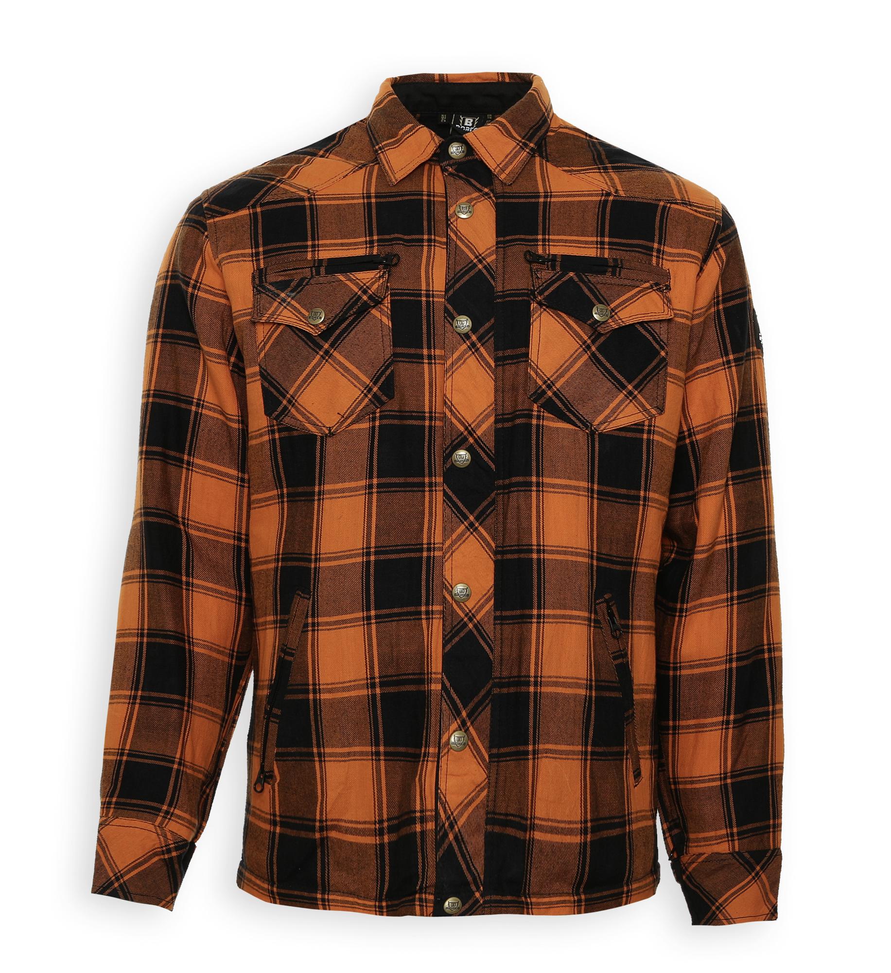 Bores Lumberjack Premium Jacken-Hemd in Holzfäller Optik Orange/Schwarz - Herren / Unisex