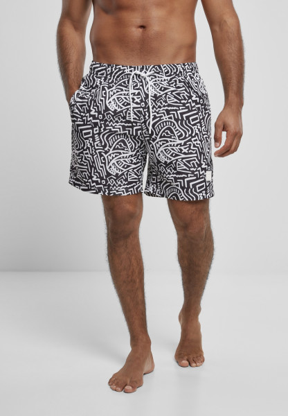 Urban Classics Swim Shorts Pattern Swim Shorts Signs Aop