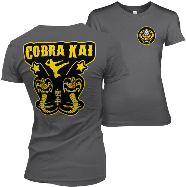 Cobra Kai Kickback Girly Tee Damen T-Shirt Dark-Grey