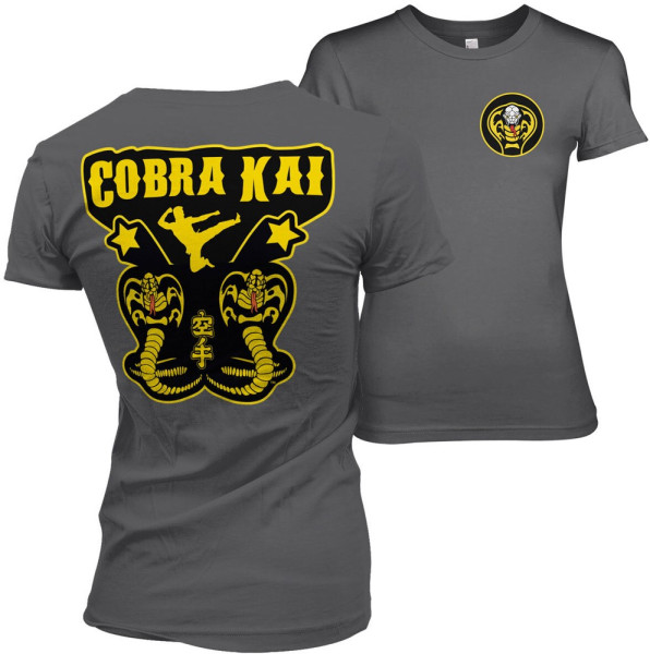 Cobra Kai Kickback Girly Tee Damen T-Shirt Dark-Grey