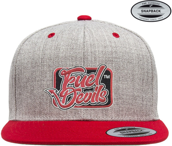 Fuel Devils Premium Snapback Cap Heather-Grey-Red