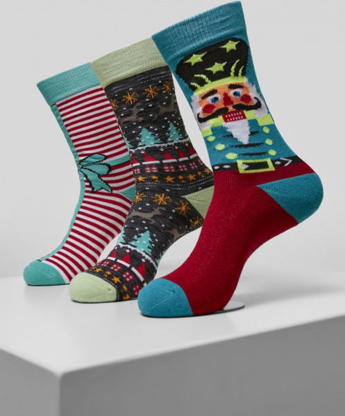 Urban Classics Socks Christmas Nutcracker Socks 3-Pack Multicolor