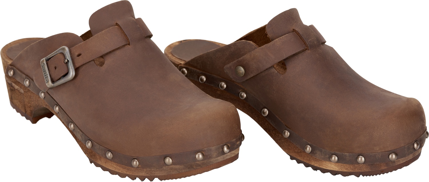 Sanita Damen Offener Clog Wood-Kristel Open Antique Braun - Damen