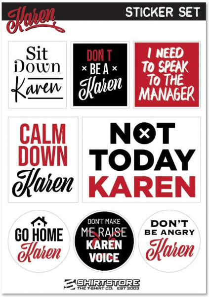 Hybris Karen Sayings Sticker Set Aufkleber Multicolor