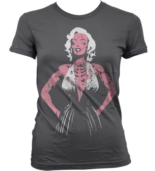 Zombie Monroe Girly T-Shirt Damen Dark-Grey