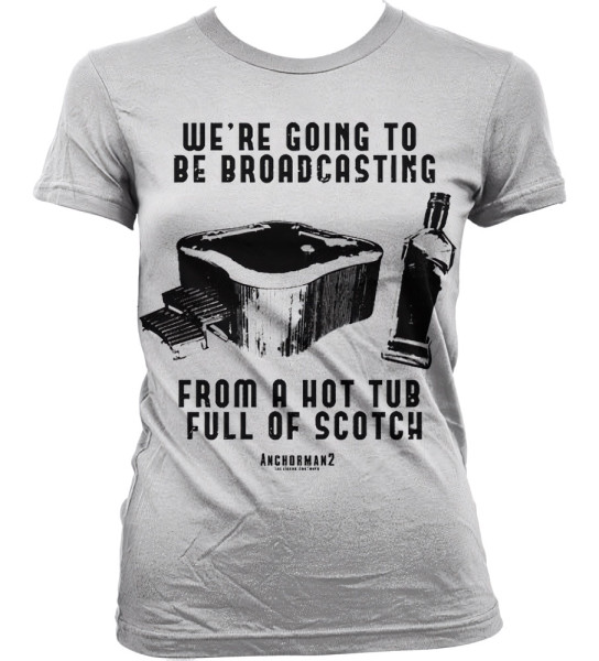 Anchorman 2 Hot Tub Full Of Scotch Girly T-Shirt Damen White