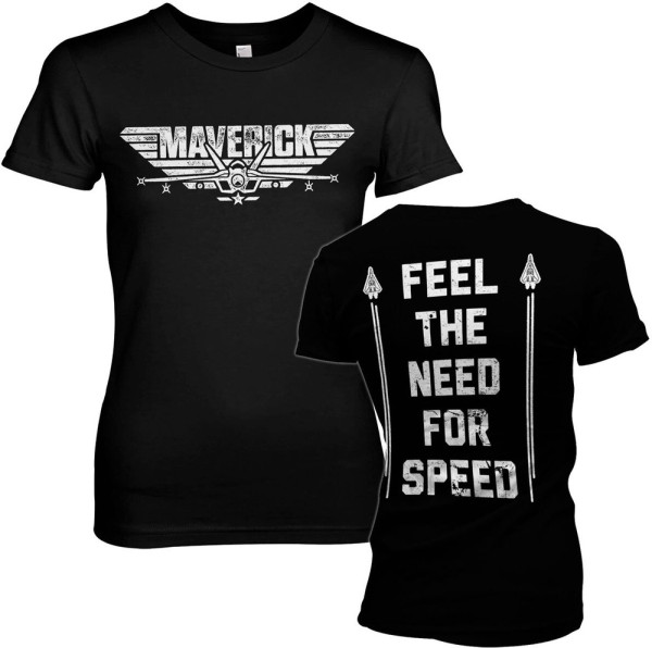 Top Gun Maverick Need For Speed Girly Tee Damen T-Shirt Black