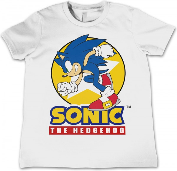 Fast Sonic The Hedgehog Kids T-Shirt Kinder White