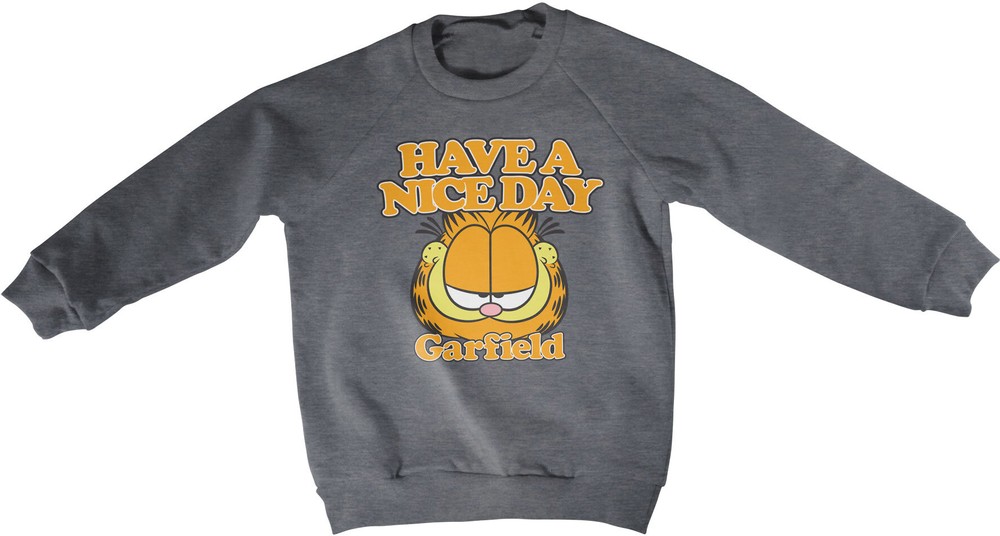 Garfield Have A Nice Day Kids Sweatshirt Kinder Dark-Heather - Herren / Unisex
