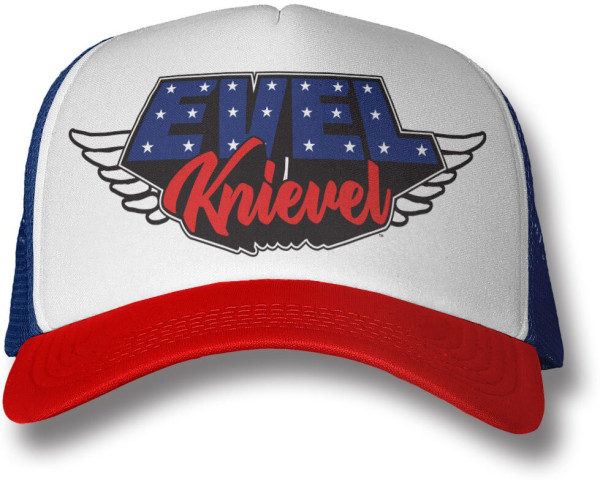 Evel Knievel American Daredevil Trucker Cap White-Blue-Red