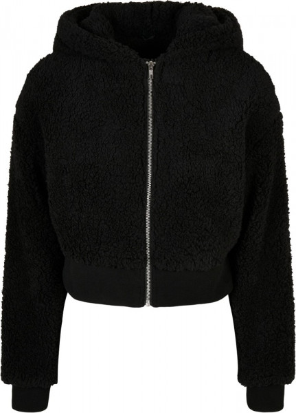 Urban Classics Damen Ladies Short Oversized Sherpa Jacket Black