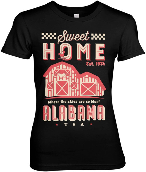 Hybris Sweet Home Alabama Girly Tee Damen T-Shirt Black