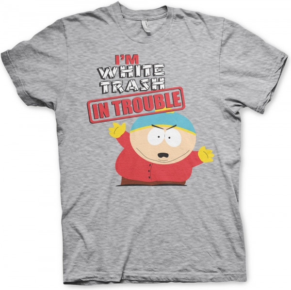 South Park I'm White Trash In Trouble T-Shirt Heather-Grey
