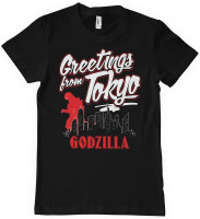 Godzilla Greetings From Tokyo T-Shirt Black Godzilla Greetings From Tokyo T-Shirt Black
