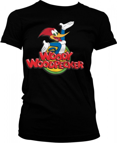 Woody Woodpecker Classic Logo Girly Tee Damen T-Shirt Black