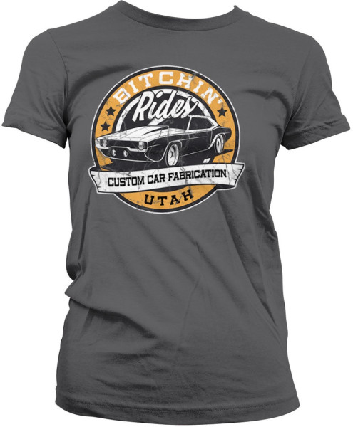 Bitchin' Rides Utah Girly Tee Damen T-Shirt Dark-Grey