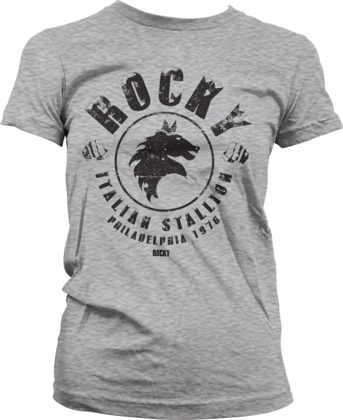 Rocky Italian Stallion Girly Tee Damen T-Shirt Heather-Grey
