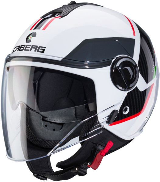 Caberg Motorrad Jethelm Riviera V4 X Geo Italia Weiß/Schwarz-Grün-Rot