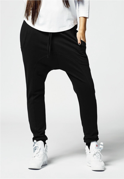 Urban Classics Women Sweatpants Ladies Light Fleece Sarouel Pant Black