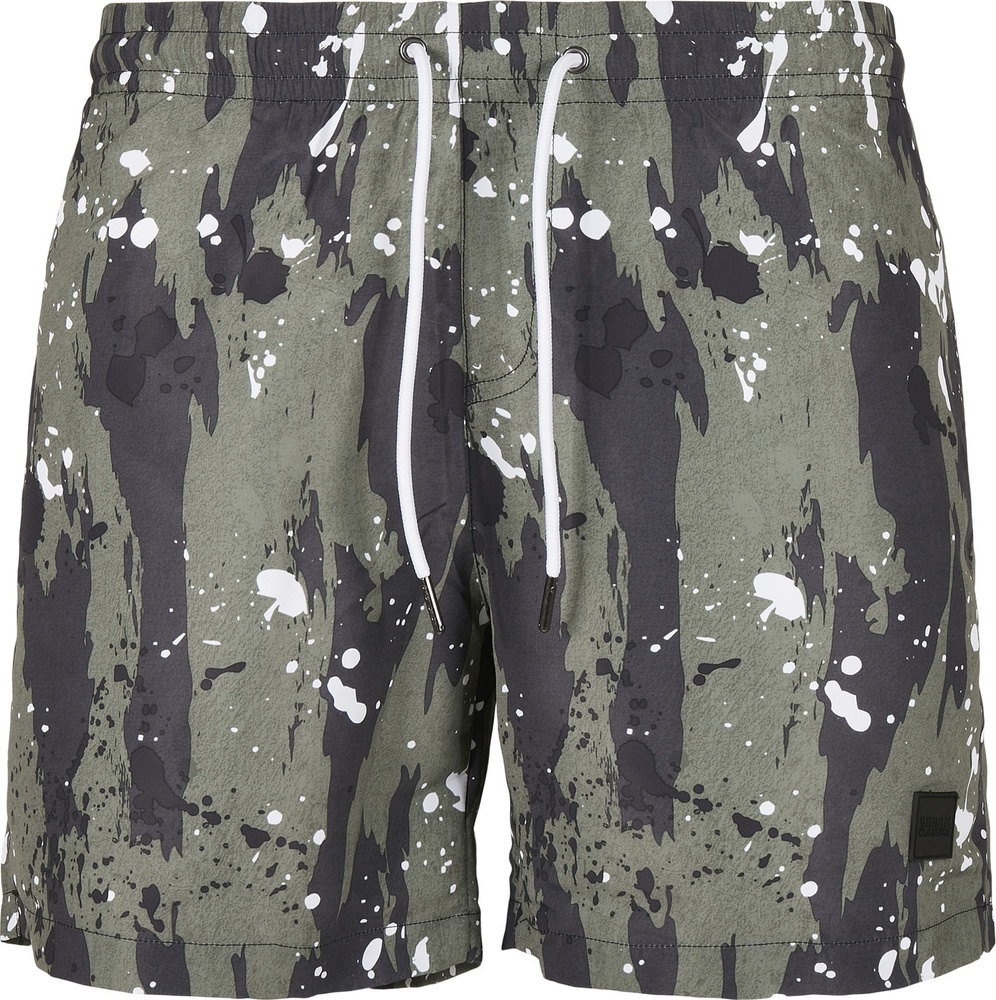 Urban Classics Badehose Pattern Swim Shorts Weiß Dot Camo Aop - Herren / Unisex
